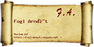Fogl Arnót névjegykártya